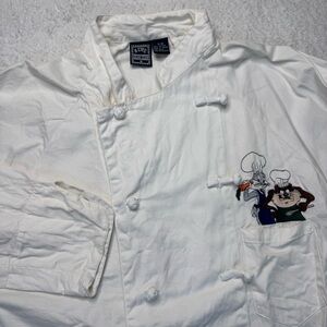 Vintage 1998 Looney Tunes Chef Coat‎ Adult S/M Acme Homeworks Bugs Bunny Taz
